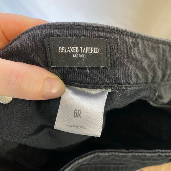 Express Women's Size 6 Relaxed Tapered Mid Rise Black Denim Jeans Cotton - Picture 7 of 11